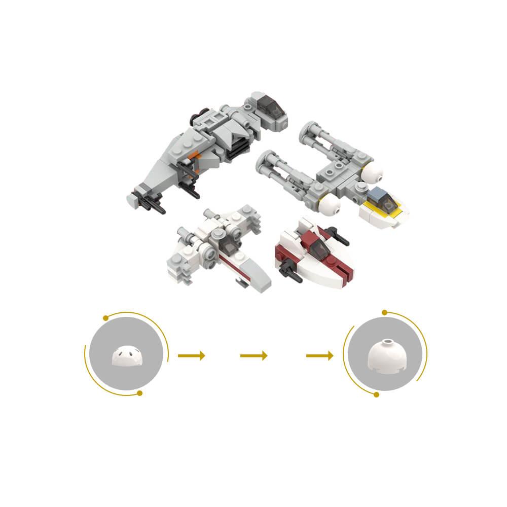 213PCS/224PCS Micro Republic/Rebel Starfighters Space War MOC Building Block Bricks |MocPixel 213PCS/224PCS Micro Republic/Rebel Starfighters Space War MOC Building Block Bricks |MocPixel - 224PCS Lego Block Sets Alternative
