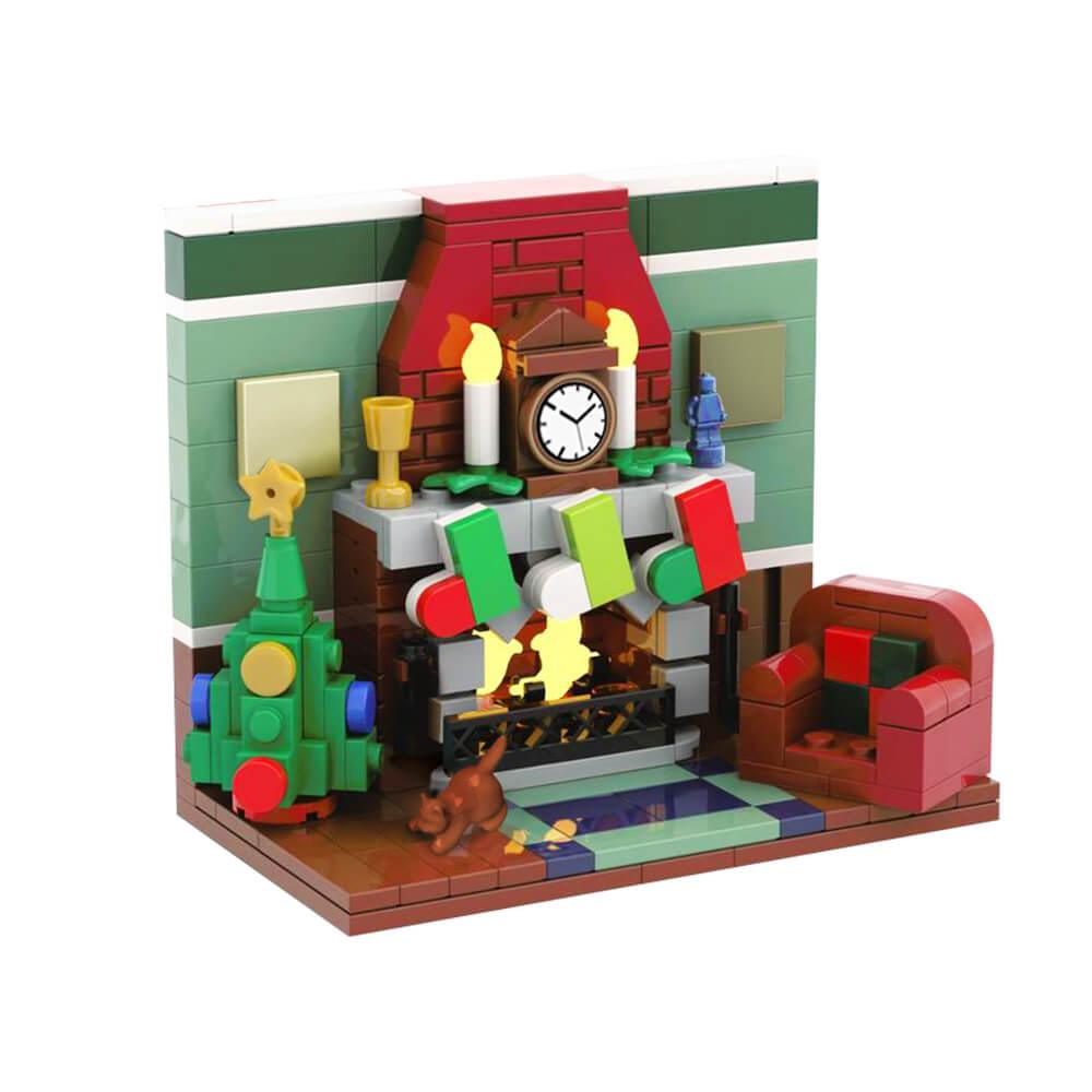 Fire Place - CHRISTMAS MOC Building Block Bricks |MocPixel Fire Place - CHRISTMAS MOC Building Block Bricks |MocPixel - Christmas Lego Block Sets Alternative