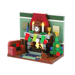 Fire Place - CHRISTMAS MOC Building Block Bricks |MocPixel Fire Place - CHRISTMAS MOC Building Block Bricks |MocPixel - Christmas Lego Block Sets Alternative