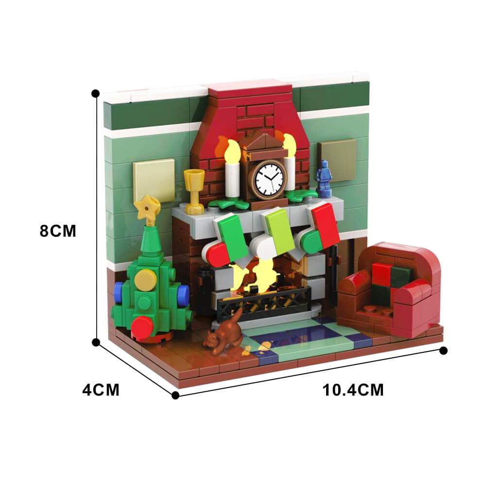 Fire Place - CHRISTMAS MOC Building Block Bricks |MocPixel Fire Place - CHRISTMAS MOC Building Block Bricks |MocPixel - Christmas Lego Block Sets Alternative