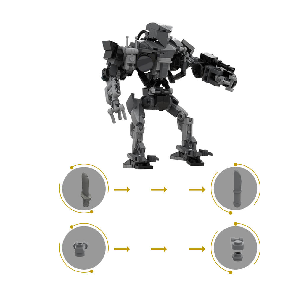 263PCS RoboCAIN from RobotCop 2 1990 - Caine, the evil cyborg Endboss MOC Building Block Bricks |MocPixel 263PCS RoboCAIN from RobotCop 2 1990 - Caine, the evil cyborg Endboss MOC Building Block Bricks |MocPixel - Default Title Lego Block Sets Alternative