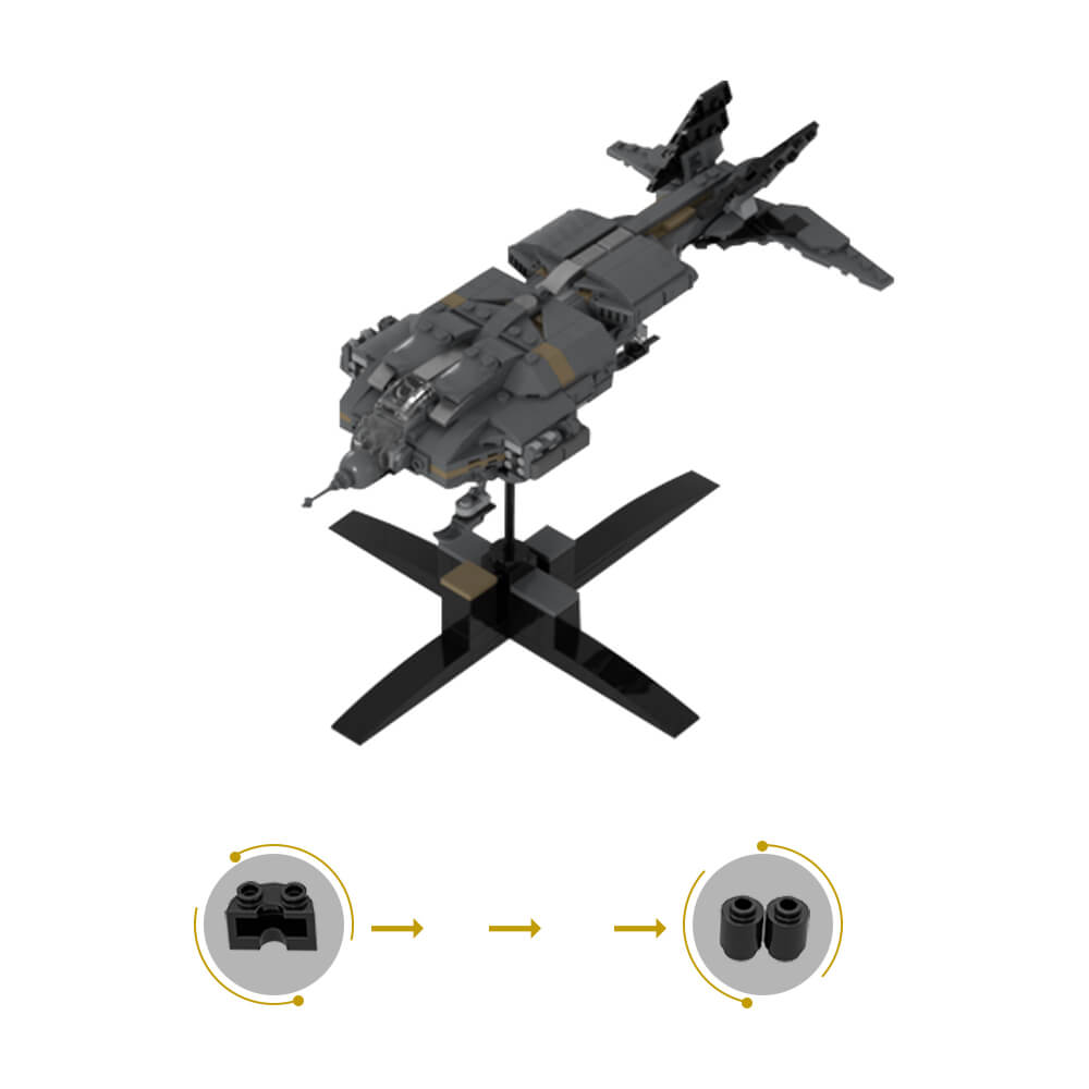 Micro Aliens Series PART I UD 4L Dropship Flying Landing Type MOC B mocpixel