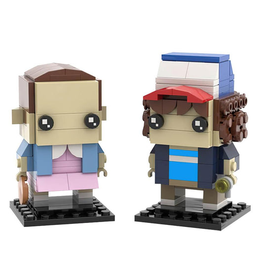 Stranger Series Brickheadz Collection - Dustin & Eleven / Vecna MOC Building Block Bricks |MocPixel Stranger Series Brickheadz Collection - Dustin & Eleven / Vecna MOC Building Block Bricks |MocPixel - Dustin & Eleven Lego Block Sets Alternative 1000
