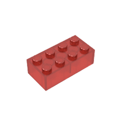 Brick 2 x 4 #3001 Brick 2 x 4 #3001 - 110-Trans Red Lego Block Sets Alternative