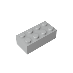Brick 2 x 4 #3001 Brick 2 x 4 #3001 - 71-Light Bluish Gray Lego Block Sets Alternative