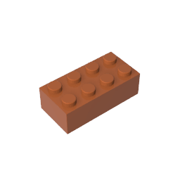 Brick 2 x 4 #3001 Brick 2 x 4 #3001 - 83-Dark Orange Lego Block Sets Alternative