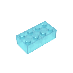 Brick 2 x 4 #3001 Brick 2 x 4 #3001 - 152-Trans Light Blue Lego Block Sets Alternative