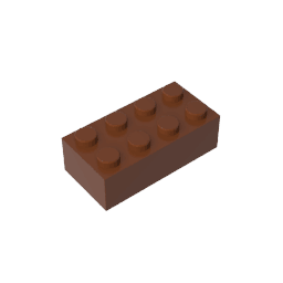 Brick 2 x 4 #3001 Brick 2 x 4 #3001 - 81-Reddish Brown Lego Block Sets Alternative