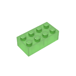 Brick 2 x 4 #3001 Brick 2 x 4 #3001 - 140-Trans Green Lego Block Sets Alternative