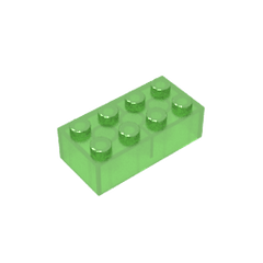 Brick 2 x 4 #3001 Brick 2 x 4 #3001 - 140-Trans Green Lego Block Sets Alternative