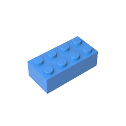 Brick 2 x 4 #3001 Brick 2 x 4 #3001 - 51-Dark Azure Lego Block Sets Alternative