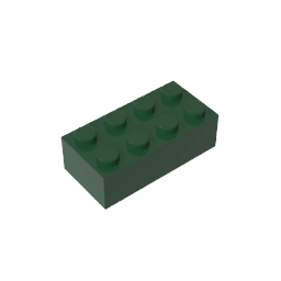 Brick 2 x 4 #3001 Brick 2 x 4 #3001 - 47-Dark Green Lego Block Sets Alternative