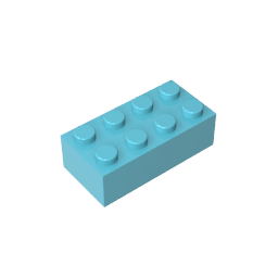 Brick 2 x 4 #3001 Brick 2 x 4 #3001 - 46-Medium Azure Lego Block Sets Alternative