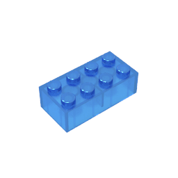 Brick 2 x 4 #3001 Brick 2 x 4 #3001 - 150-Trans Dark Blue Lego Block Sets Alternative