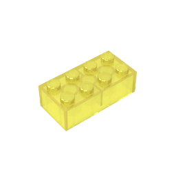 Brick 2 x 4 #3001 Brick 2 x 4 #3001 - 130-Trans Yellow Lego Block Sets Alternative