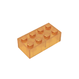 Brick 2 x 4 #3001 Brick 2 x 4 #3001 - 120-Trans Orange Lego Block Sets Alternative