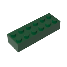 Brick 2 x 6 #44237 Brick 2 x 6 #44237 - 47-Dark Green Lego Block Sets Alternative