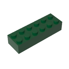 Brick 2 x 6 #44237 Brick 2 x 6 #44237 - 47-Dark Green Lego Block Sets Alternative