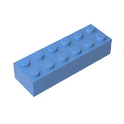 Brick 2 x 6 #44237 Brick 2 x 6 #44237 - 52-Medium Blue Lego Block Sets Alternative