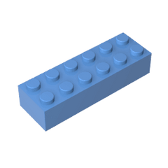 Brick 2 x 6 #44237 Brick 2 x 6 #44237 - 52-Medium Blue Lego Block Sets Alternative