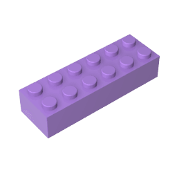 Brick 2 x 6 #44237 Brick 2 x 6 #44237 - 62-Medium Lavender Lego Block Sets Alternative