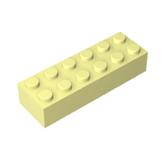 Brick 2 x 6 #44237 Brick 2 x 6 #44237 - 33-Bright Light Yellow Lego Block Sets Alternative