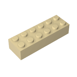 Brick 2 x 6 #44237 Brick 2 x 6 #44237 - 31-Tan Lego Block Sets Alternative