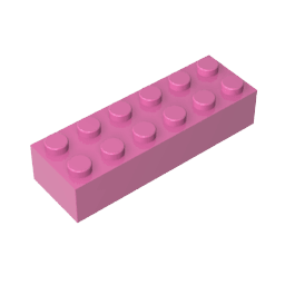Brick 2 x 6 #44237 Brick 2 x 6 #44237 - 12-Dark Pink Lego Block Sets Alternative