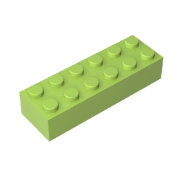 Brick 2 x 6 #44237 Brick 2 x 6 #44237 - 42-Lime Lego Block Sets Alternative