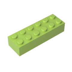 Brick 2 x 6 #44237 Brick 2 x 6 #44237 - 42-Lime Lego Block Sets Alternative