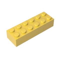 Brick 2 x 6 #44237 Brick 2 x 6 #44237 - 30-Yellow Lego Block Sets Alternative