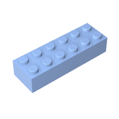 Brick 2 x 6 #44237 Brick 2 x 6 #44237 - 53-Bright Light Blue Lego Block Sets Alternative