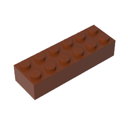 Brick 2 x 6 #44237 Brick 2 x 6 #44237 - 81-Reddish Brown Lego Block Sets Alternative