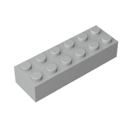 Brick 2 x 6 #44237 Brick 2 x 6 #44237 - 71-Light Bluish Gray Lego Block Sets Alternative
