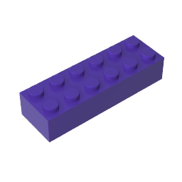 Brick 2 x 6 #44237 Brick 2 x 6 #44237 - 60-Dark Purple Lego Block Sets Alternative
