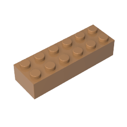 Brick 2 x 6 #44237 Brick 2 x 6 #44237 - 84-Medium Dark Flesh Lego Block Sets Alternative