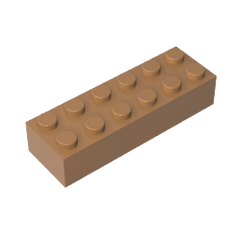 Brick 2 x 6 #44237 Brick 2 x 6 #44237 - 84-Medium Dark Flesh Lego Block Sets Alternative