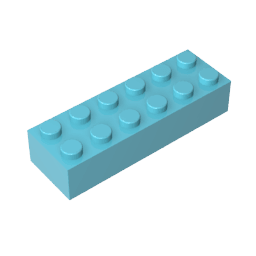 Brick 2 x 6 #44237 Brick 2 x 6 #44237 - 46-Medium Azure Lego Block Sets Alternative