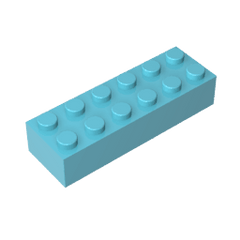 Brick 2 x 6 #44237 Brick 2 x 6 #44237 - 46-Medium Azure Lego Block Sets Alternative