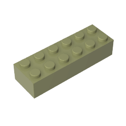 Brick 2 x 6 #44237 Brick 2 x 6 #44237 - 49-Olive Green Lego Block Sets Alternative