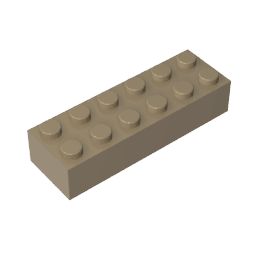 Brick 2 x 6 #44237 Brick 2 x 6 #44237 - 34-Dark Tan Lego Block Sets Alternative