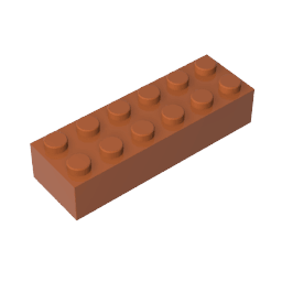 Brick 2 x 6 #44237 Brick 2 x 6 #44237 - 83-Dark Orange Lego Block Sets Alternative