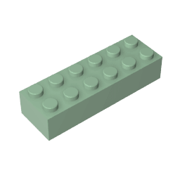 Brick 2 x 6 #44237 Brick 2 x 6 #44237 - 48-Sand Green Lego Block Sets Alternative