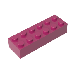 Brick 2 x 6 #44237 Brick 2 x 6 #44237 - 13-Magenta Lego Block Sets Alternative