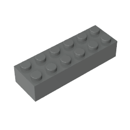 Brick 2 x 6 #44237 Brick 2 x 6 #44237 - 72-Dark Bluish Gray Lego Block Sets Alternative