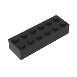 Brick 2 x 6 #44237 Brick 2 x 6 #44237 - 80-Black Lego Block Sets Alternative