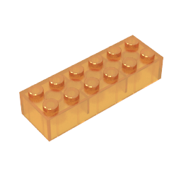 Brick 2 x 6 #44237 Brick 2 x 6 #44237 - 120-Trans Orange Lego Block Sets Alternative