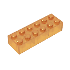 Brick 2 x 6 #44237 Brick 2 x 6 #44237 - 120-Trans Orange Lego Block Sets Alternative