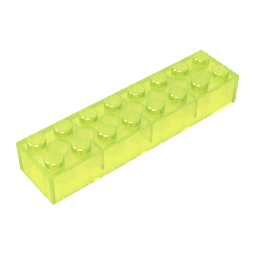 Brick 2 x 8 #93888 Brick 2 x 8 #93888 - 141-Trans Neon Green Lego Block Sets Alternative