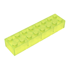 Brick 2 x 8 #93888 Brick 2 x 8 #93888 - 141-Trans Neon Green Lego Block Sets Alternative